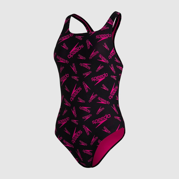 Speedo Swimming Costume Women's Boom Logo Allover Medalist Swimsuit