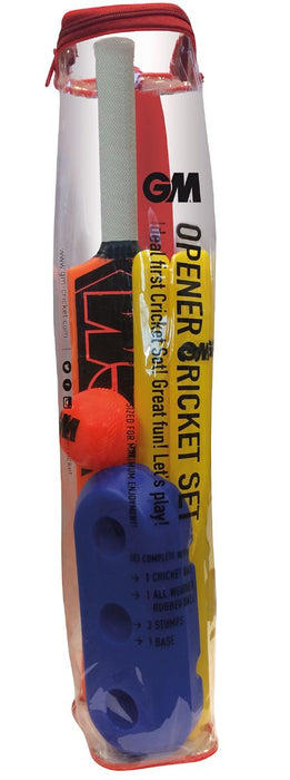 Gunn & Moore Youth Cricket Set - Bat / Rubber Ball & Stumps - All Weather Base