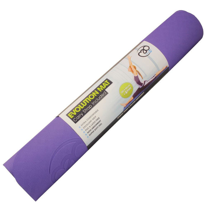 Fitness Mad Yoga Pilates Evolution SuperSoft Double Sided Mat & Carry String 4mm