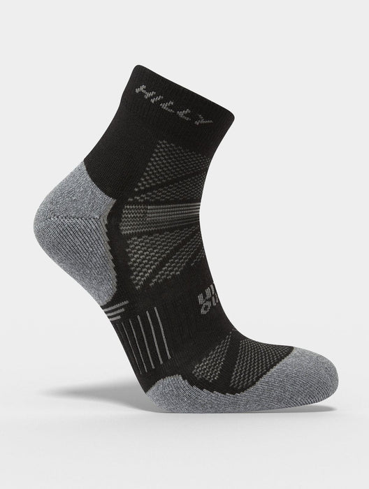 Hilly Mens Supreme Anklet Cushioned Sports Running Socks - Black / Grey Marl