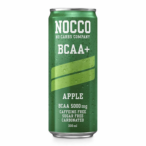 Nocco Apple BCAA+ Cans Fizzy Sports Amino Acid Energy Drink - 330ml x 25Nocco