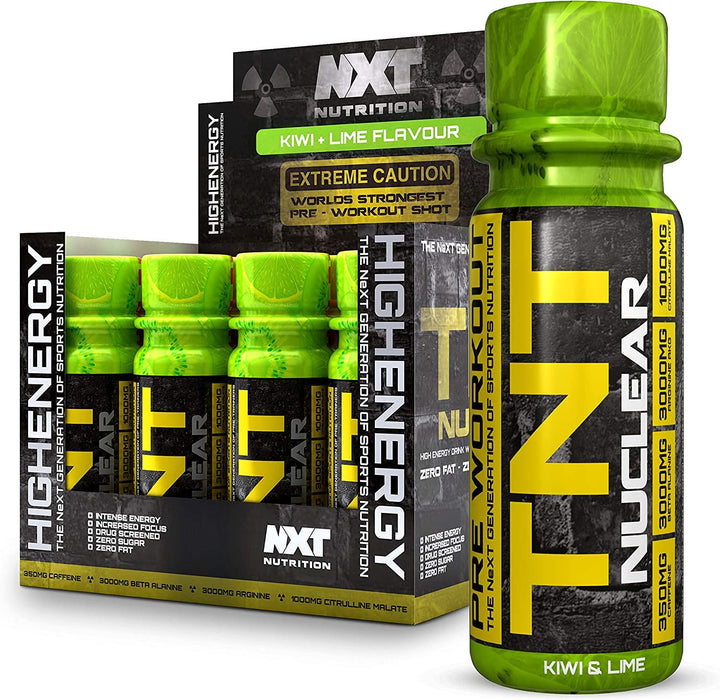 NXT Nutrition TNT Nuclear Shots 12x60ml Pre Workout Drink - Kiwi Lime