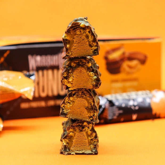 Warrior Crunch Bars High Protein Muscle Gain Dark Chocolate Peanut 12 x 64g