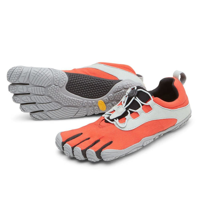 Vibram Womens V - Run Retro Fivefingers Shoes Barefoot Running Trainers Grey/RedVibram