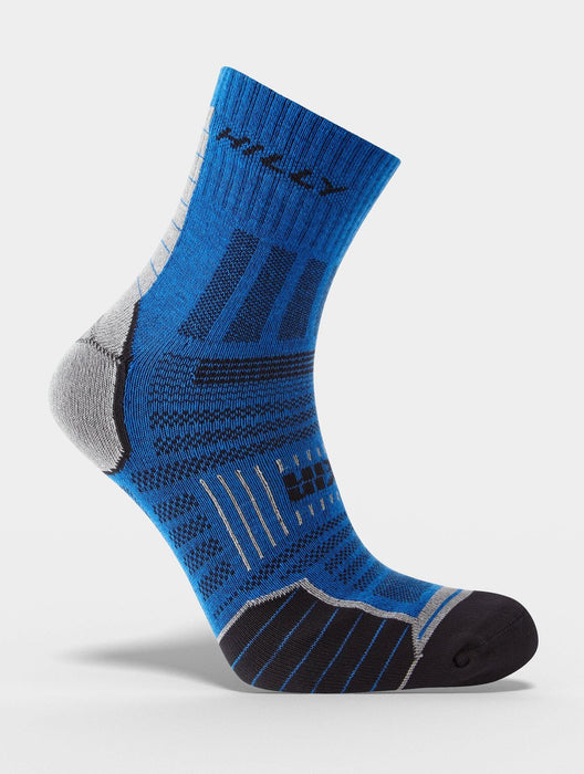 Hilly Mens Twin Skin Anklet Socks Sports Running Socks - Azurite /Marl Grey