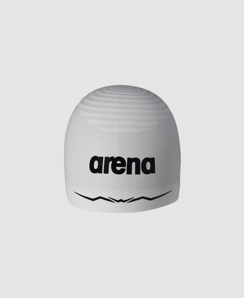 Arena Aquaforce Wave Swimming Cap Silicone Hat For Training And Racing - White
