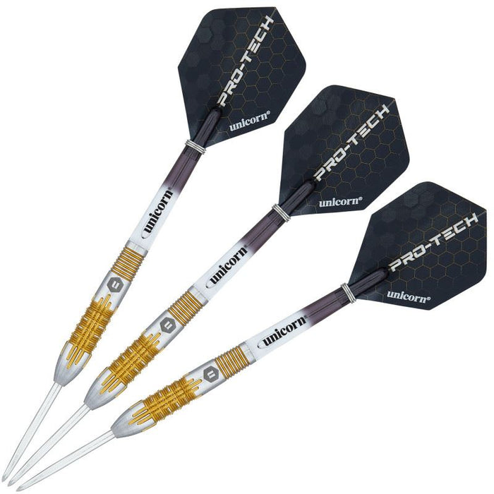 Unicorn Pro-Tech Style 1 90% Tungsten Steel Tip Darts 20/22/24g Gold Finish