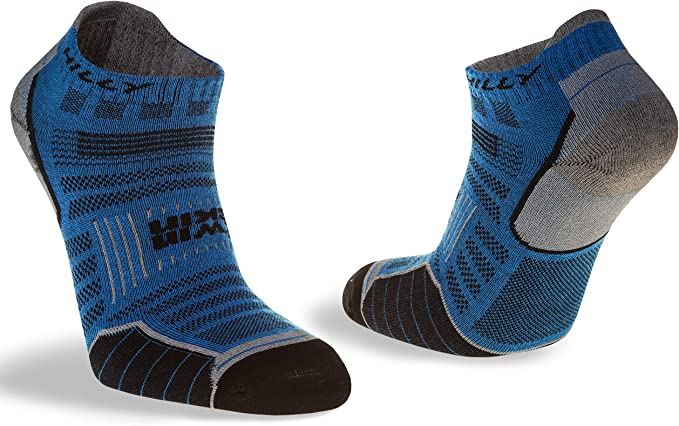 Hilly Twin Skin Socklet Socks For Sports & Running – Azurite/Grey - 3 Pairs for 2Hilly