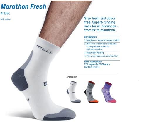 Hilly Marathon Fresh Anklet 3for2-Granite/Orange
