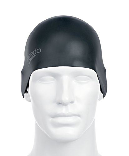 Speedo Swimming Plain Moulded Silicone Swim Cap Hydrodynamic - BlackSpeedo