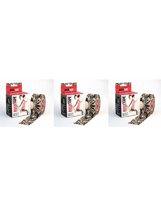 Rocktape Strong Adhesive Kinesiology Tape Patterned Rolls x 3RockTape