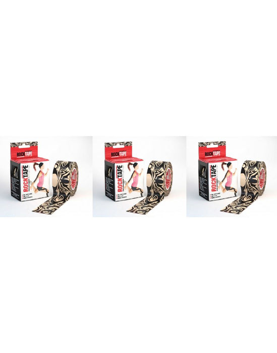 Rocktape Strong Adhesive Kinesiology Tape Patterned Roll - Tattoo x 3
