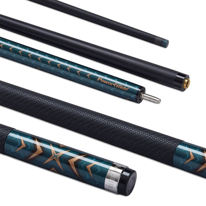 PowerGlide Autograph Carbon Pool Cue Precision 10mm Tip 2‑Piece Cue