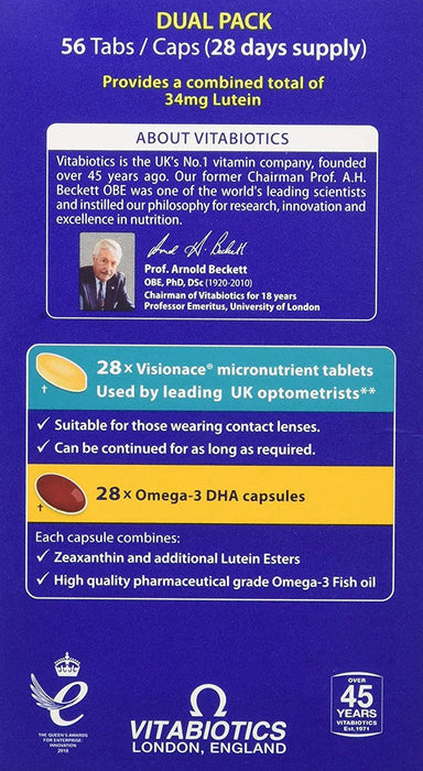 Vitabiotics Visionace Max 56x Tablets Healthy Eye Vision Formula - 3 Packs for 2