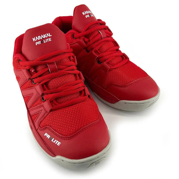 Karakal Pro Lite Indoor Squash Court Shoes Lightweight Non Slip Arch Support Red Trainer