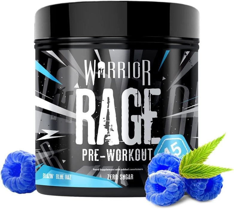 Warrior Rage Supplement Workout Muscle Growth Protein Shake Blue Raspberry 392gWarrior