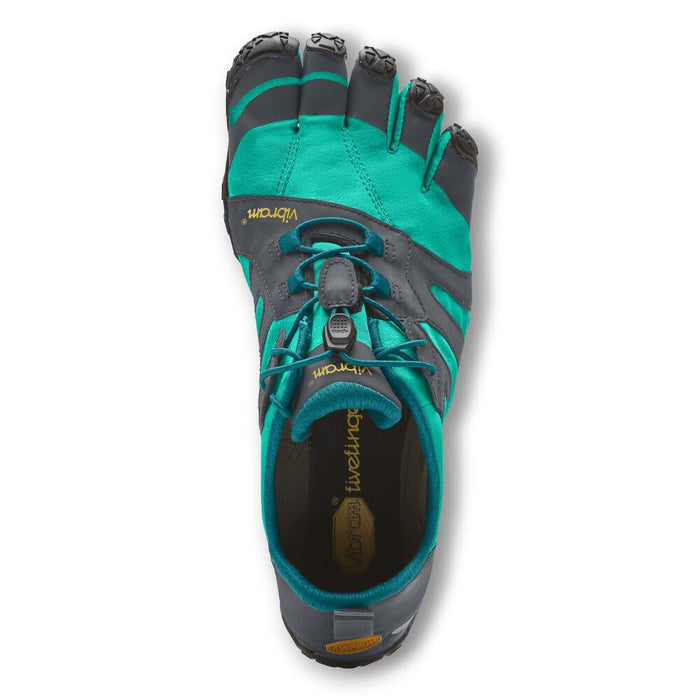 Vibram V-Trail 2.0 Womens Mega Grip Five Fingers Barefoot Feel Shoes Trainers - Blue/Green