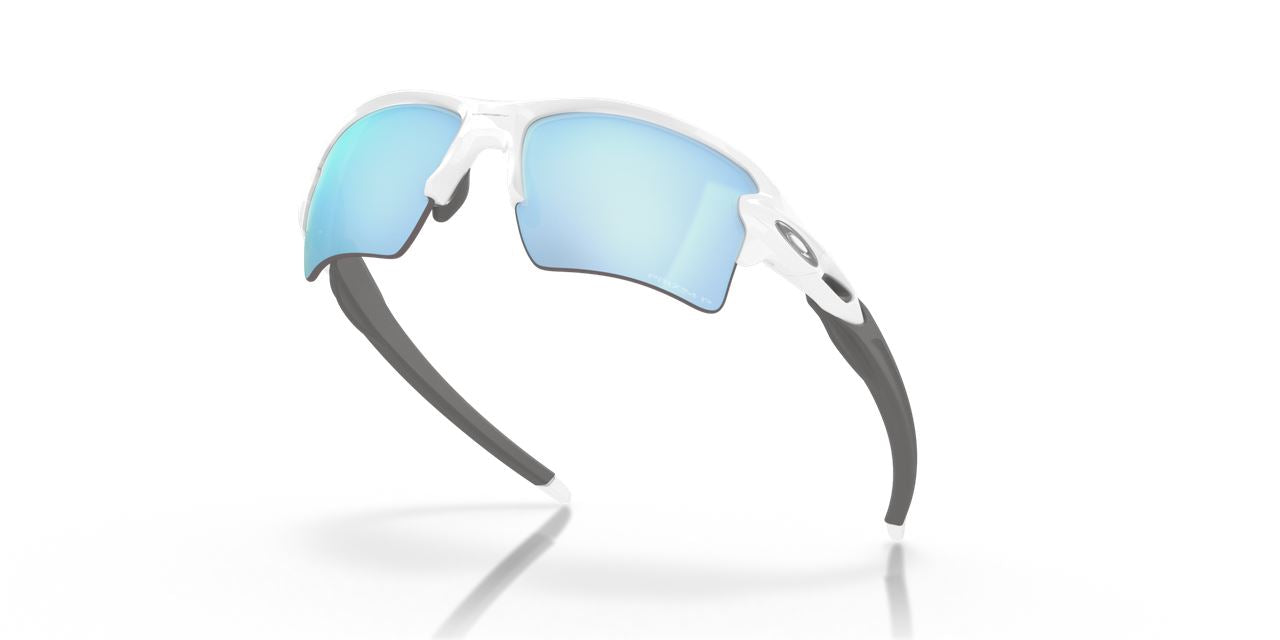 Oakley Flak 2.0 XL Sports Sunglasses Polished White Frame Prizm Deep Water Polarized