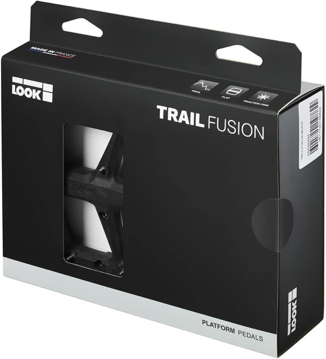 LOOK Trail Fusion Bike Pedals Lightweight Composite Flat With 8 Pinks - Black
