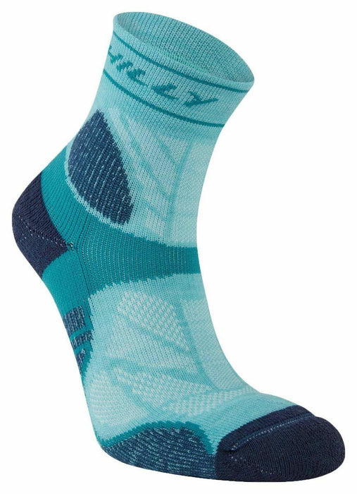 Hilly Womens Trail Anklet Max Cushion Sports Running Socks - Peppermint / Teal