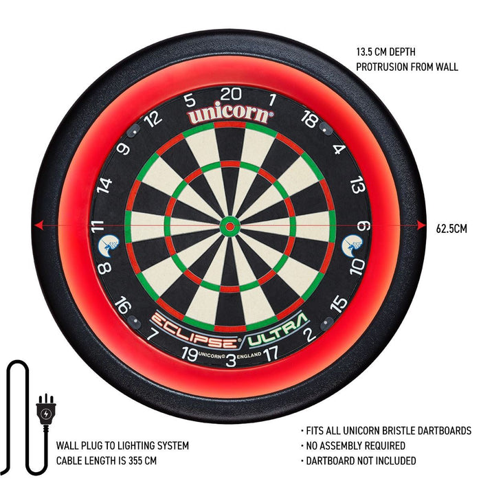 Unicorn Darts Solar 2 Illuminated Dartboard Surround - Bright Protection & Style