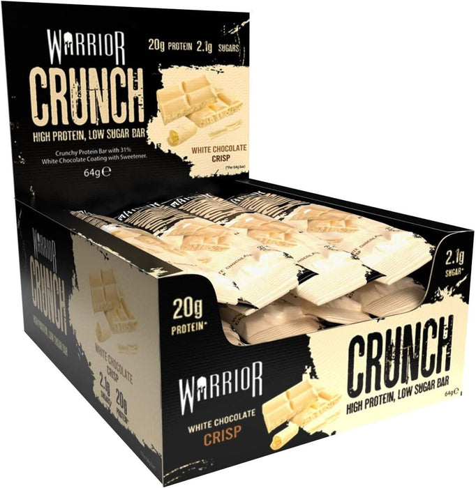 Warrior Crunch Bars High Protein Muscle Gain White Chocolate Crisp 12 x 64gWarrior