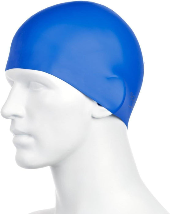 Speedo Swimming Plain Moulded Silicone Swim Cap Hydrodynamic - BlueSpeedo