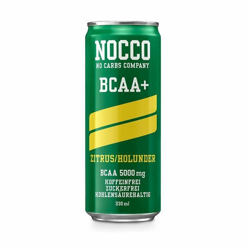 Nocco Citrus & Elder Flower BCAA+ Cans Fizzy Sports Amino Acid Energy Drink - 330ml x 26Nocco