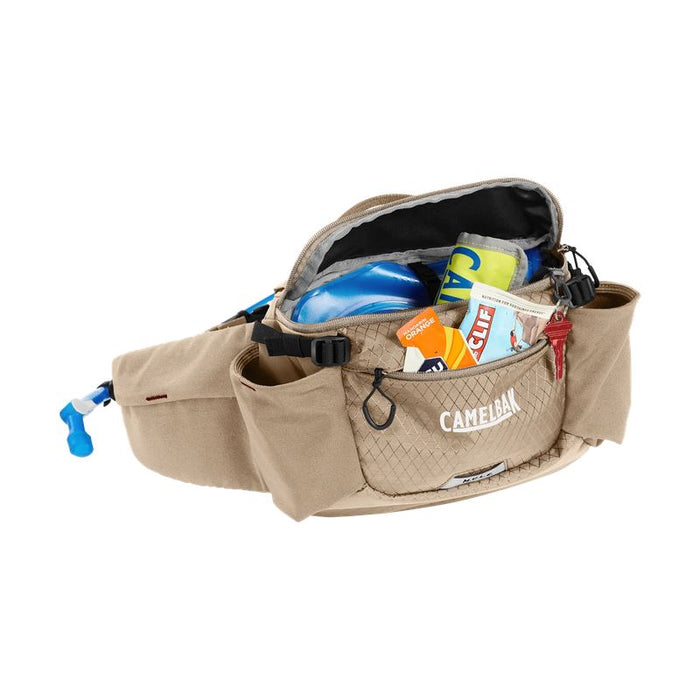 CamelBak Podium Flow 2 Waist Pack with 21oz Podium Dirt Bottle Lightweight Hydration Belt with Secure Storage