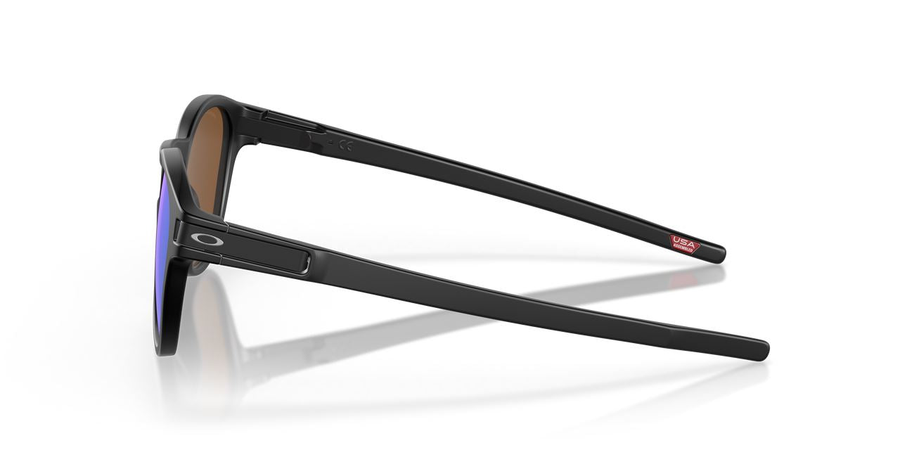 Oakley Latch Square Sunglasses Polarized Violet Lenses Matte Black Frame Driving