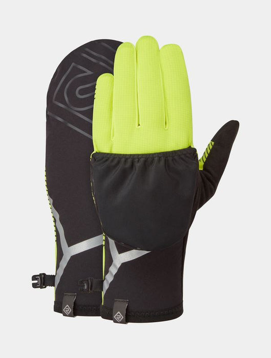Ronhill Running Gloves – Wind-Block Convertible Glove Thermal & Reflective - Fluo Yellow