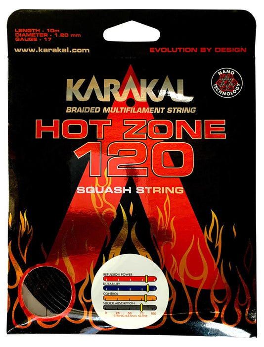 Karakal Hot Zone 120 Squash Racket Strings - Durable Nano Elastomer CoatingKarakal