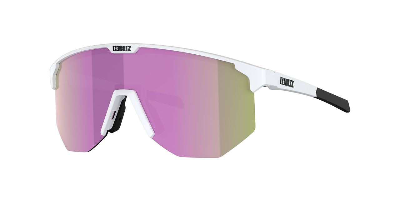 Bliz Hero Sports Unisex Sunglasses Shades White Frame Brown/Pink lens