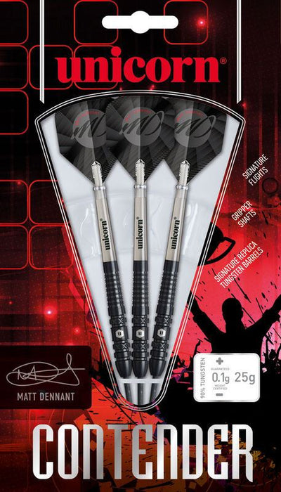 Unicorn Darts Matt Dennant 90% Tungsten 25g Steel Tip Darts - Precision Play
