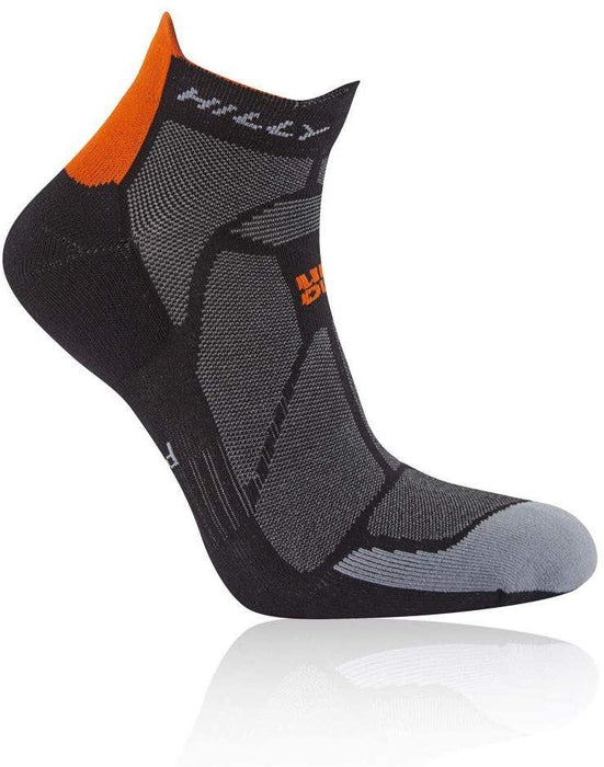 Hilly Marathon Fresh Socklet Unisex Sports Running Socks - Black / Orange - M