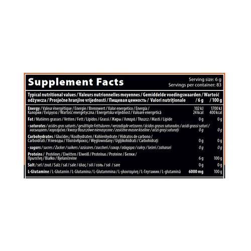 QNT L - Glutamine 6000 Pure Muscle Growth & Replenish Mixing Powder - 500g TubQNT