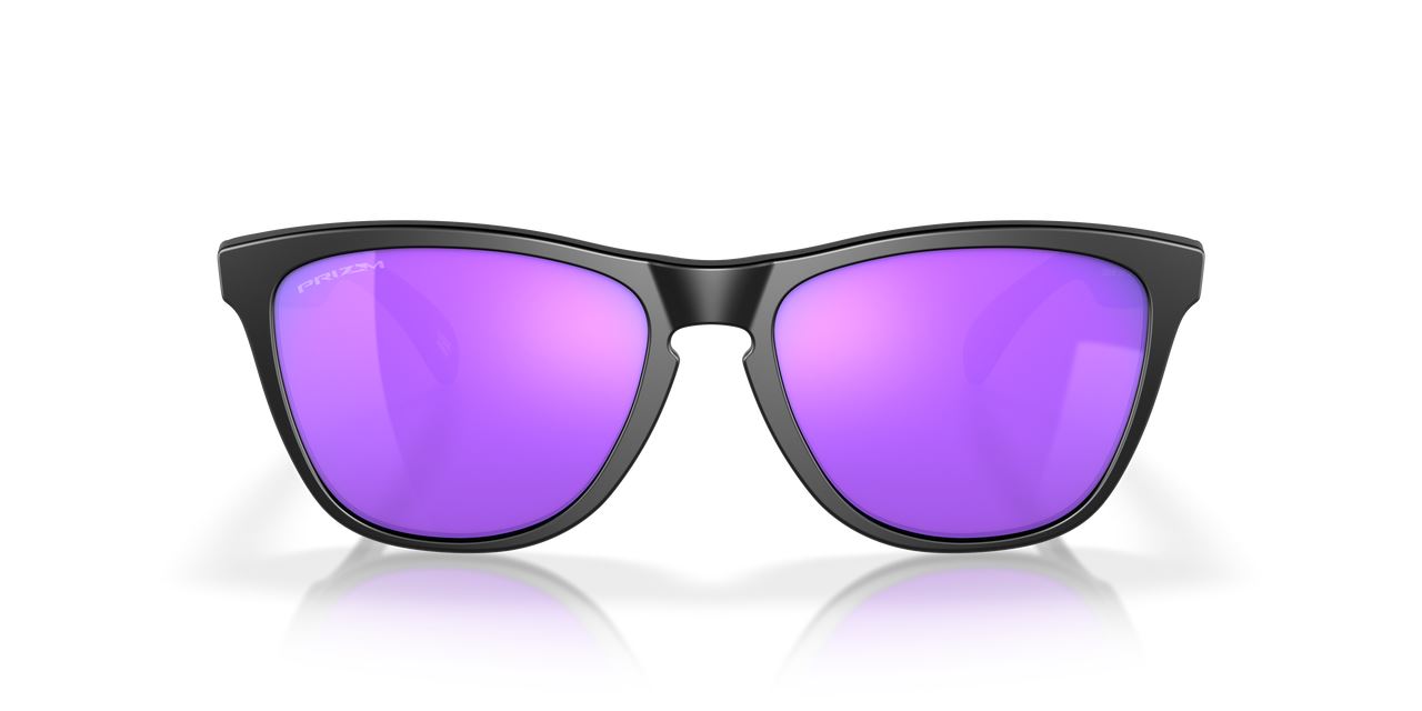 Oakley Frogskins Sunglasses Violet Lenses Matte Black Stylish Frame Driving