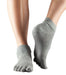 Toesox Full Toe Ankle Pilates Yoga Non Slip Exercise Studio Socks GreyToeSox