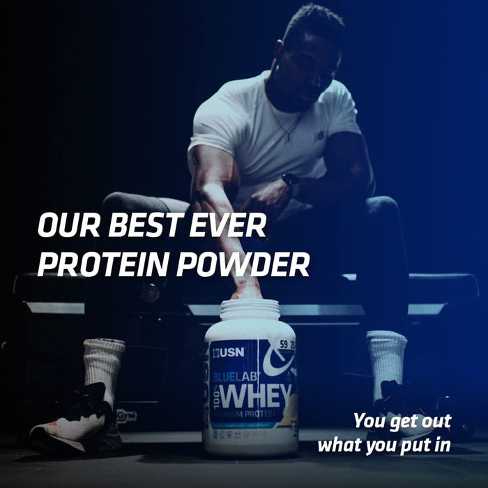 USN Blue Lab Whey Isolate Protein Powder Muscle Building Banana Shake - 908g