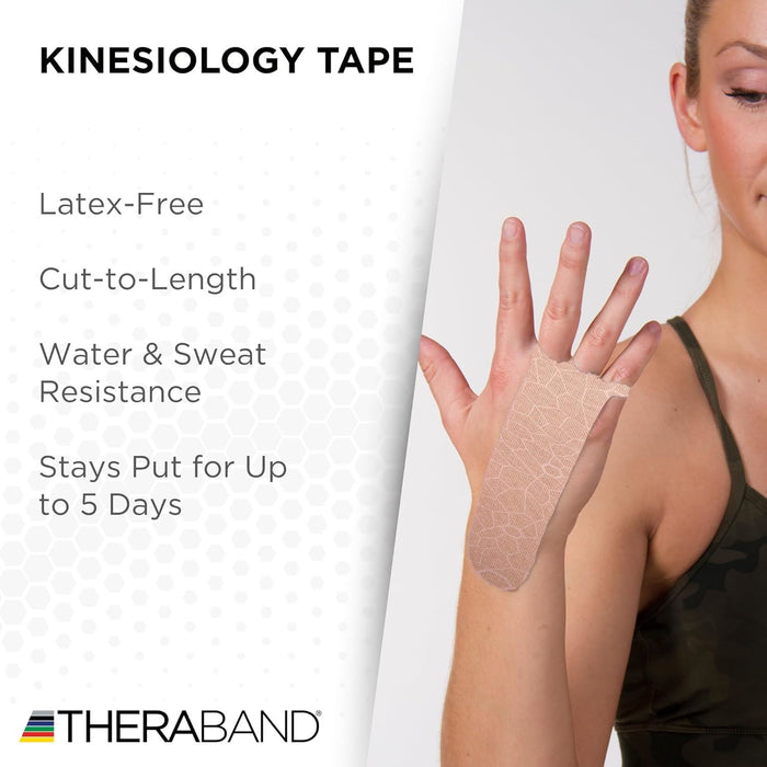 TheraBand Kinesiology Tape Support Muscles Joints & Improve Movement 5cm x 5M - Beige