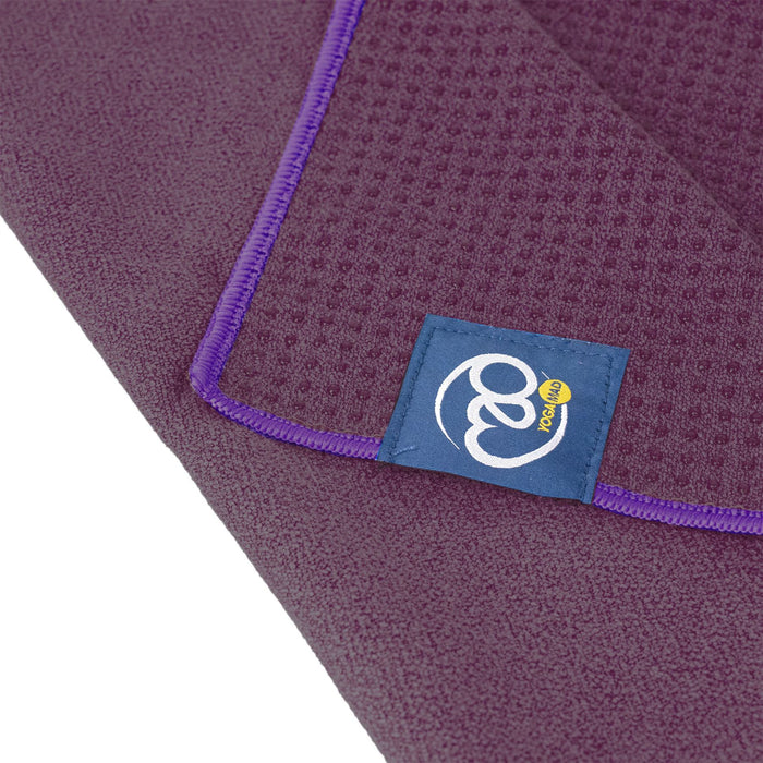 Fitness Mad Grip Dot Hot Yoga Pilates Towel - Aubergine