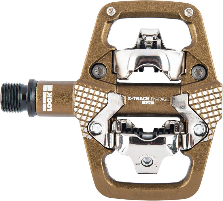 LOOK X‑Track En‑Rage Plus Trail Enduro Bike Pedals Wide SPD Platform - Bronze