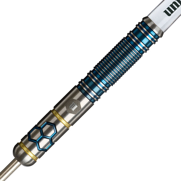 Unicorn Darts Hexium Blue & Gold Style 2 Steel 90% Tungset Tip Dart Set