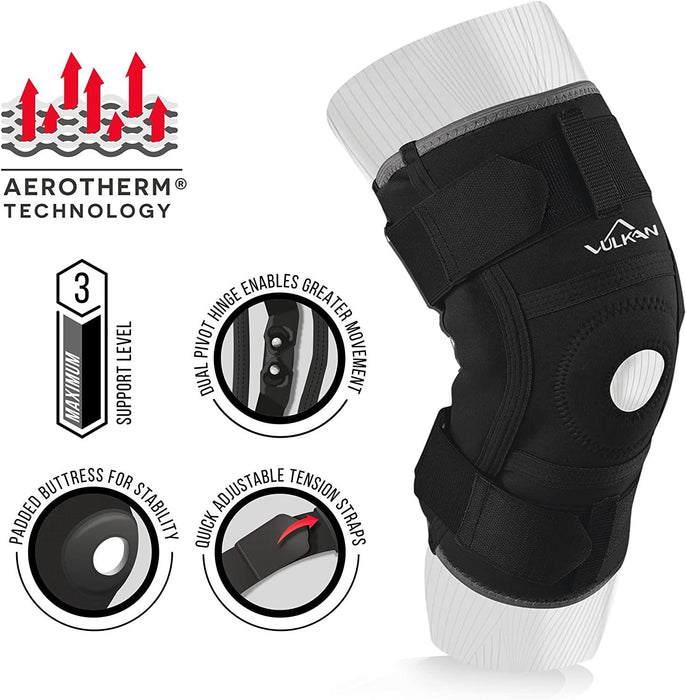 Vulkan Classic Knee Stabilised Brace in Black Made of Neoprene - Level 3