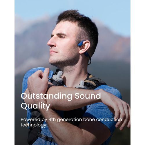 Shokz OpenRun Bluetooth Open Ear Bone Conduction Headphones USB Type C - Blue