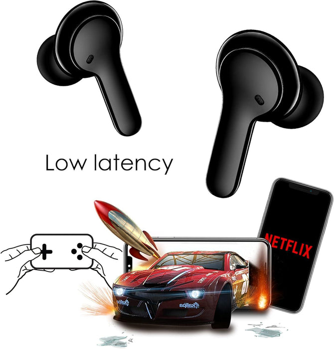 Bassline Compact True Wireless Ear Buds Sweat Proof 27 Hours Play Time Black