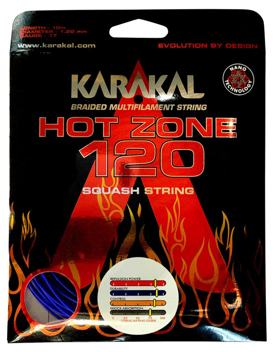 Karakal Hot Zone 120 Squash Racket Strings - Durable Nano Elastomer CoatingKarakal