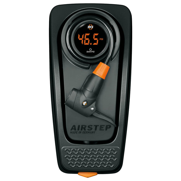 SKS Airstep Digi Bike Foot Tyre Pump - Digital LED Gauge And Spiral Hose (7 Bar)