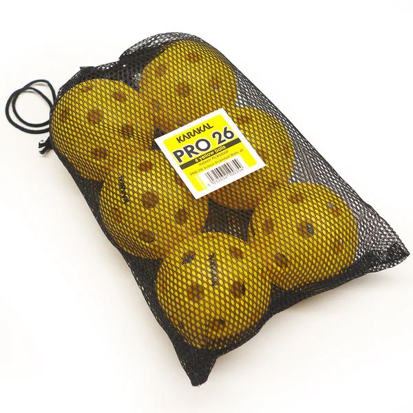 Karakal Pro 26 Indoor Pickleballs – 6 Pack 26Hole Design Consistent Bounce