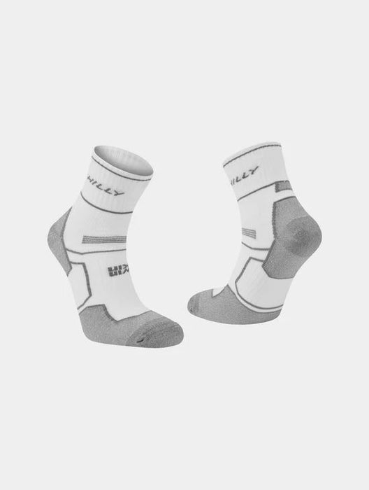 Hilly Twin Skin Socklet Anti Blister Breathable Running Socks - White/Grey/Marl
